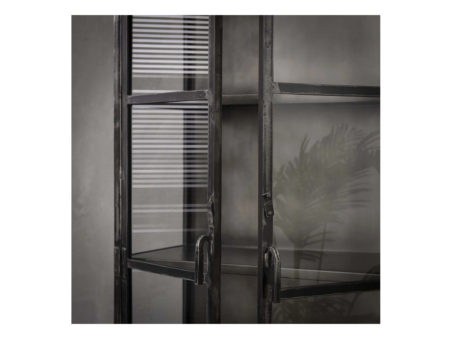 Vitrine Rift - Métal 2 portes - Gris - Largeur 90 cm