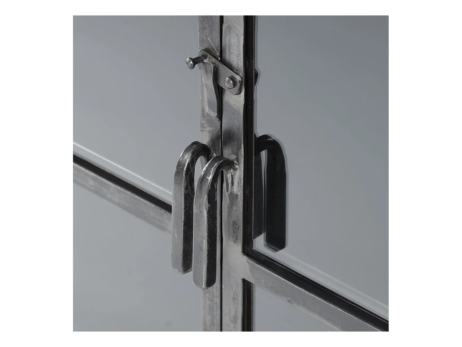 Vitrine Rift - Métal 2 portes - Gris - Largeur 90 cm