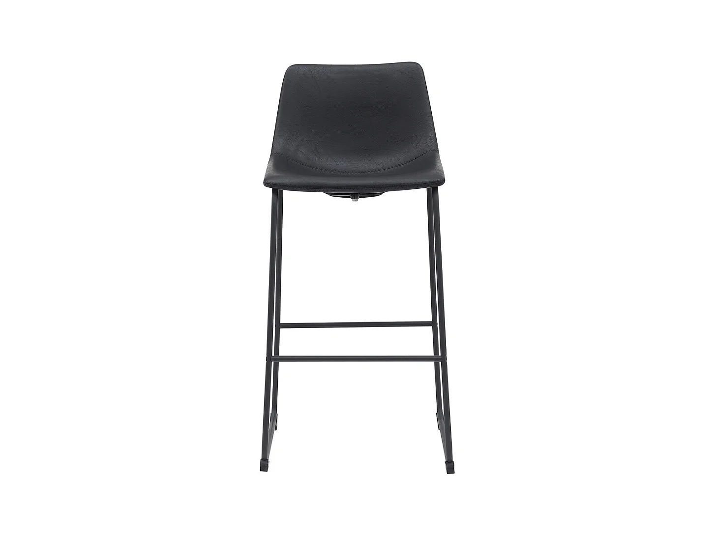 Tabouret de bar Risto - Noir - Cuir PU - Hauteur d'assise 75 - Lot de 2