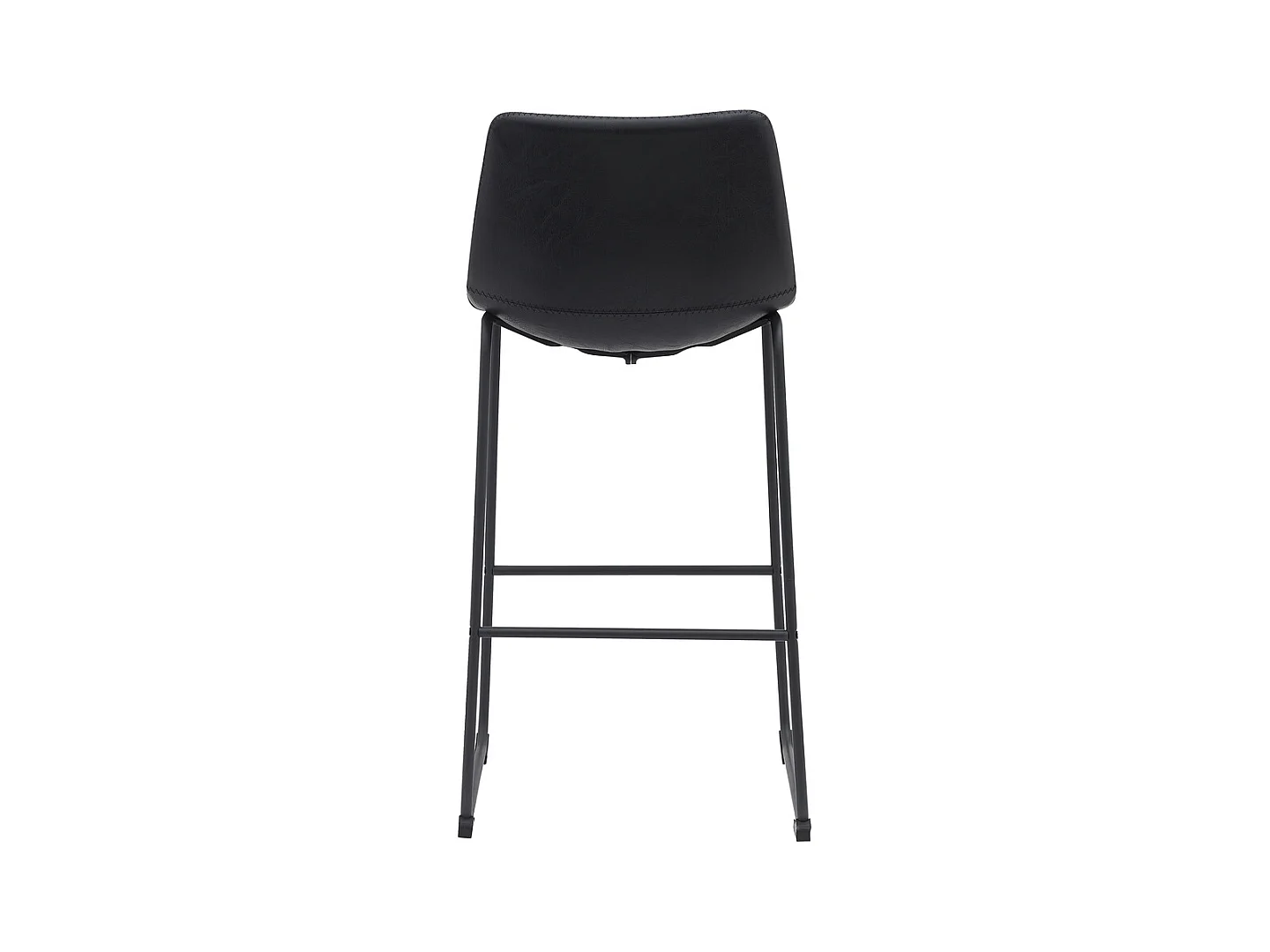 Tabouret de bar Risto - Noir - Cuir PU - Hauteur d'assise 75 - Lot de 2