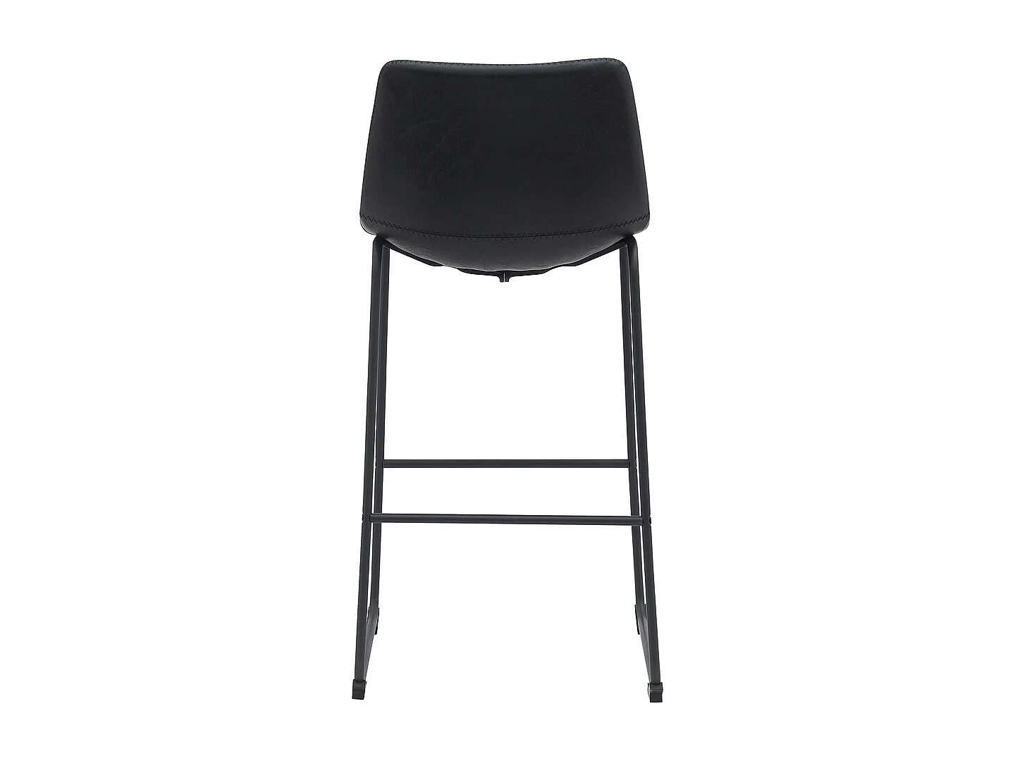 Tabouret de bar Risto - Noir - Cuir PU - Hauteur d'assise 75 - Lot de 2