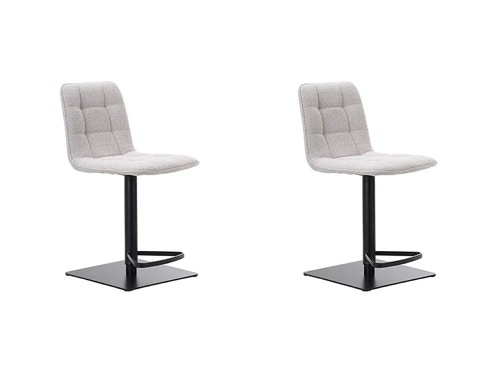 Tabouret de bar Juul - Naturel - Boucle - lot de 2