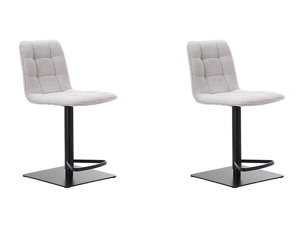 Tabouret de bar Juul - Naturel - Boucle - lot de 2