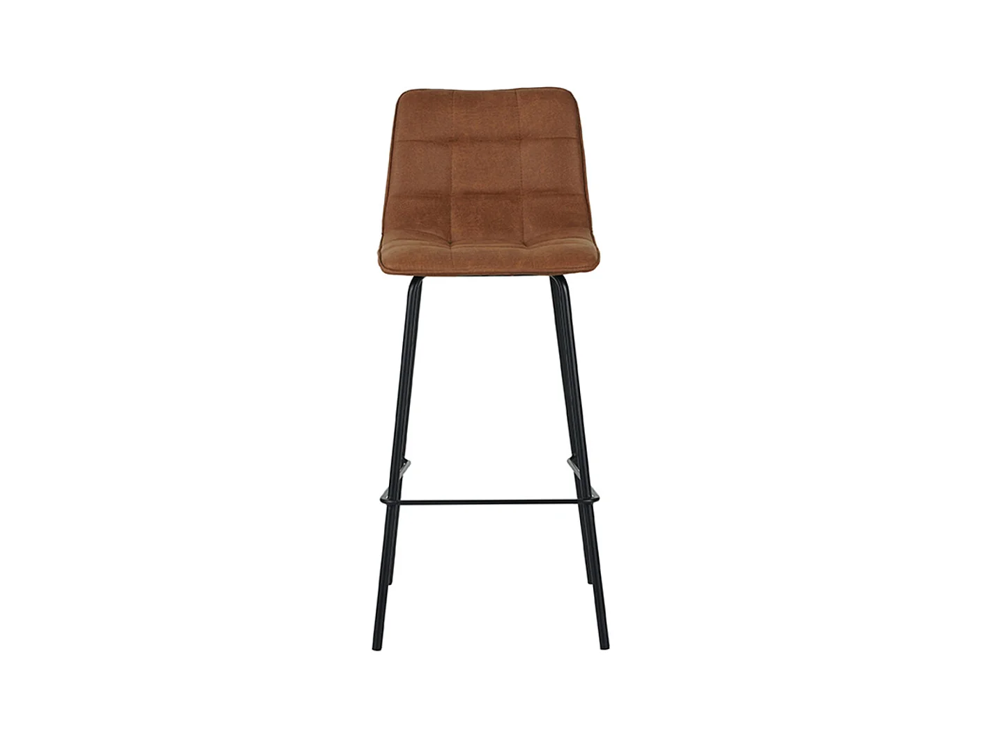 Tabouret de bar Bistro - Cognac - Micro Suede - lot de 2