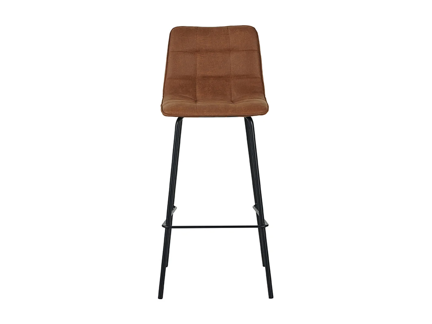 Tabouret de bar Bistro - Cognac - Micro Suede - lot de 2