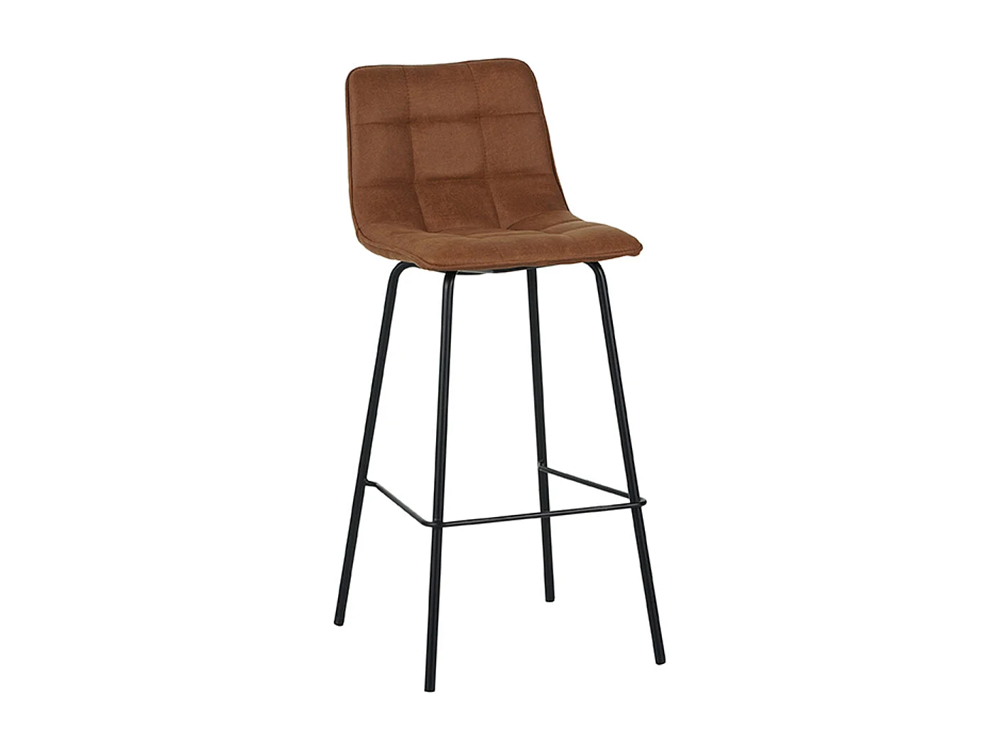 Tabouret de bar Bistro - Cognac - Micro Suede - lot de 2