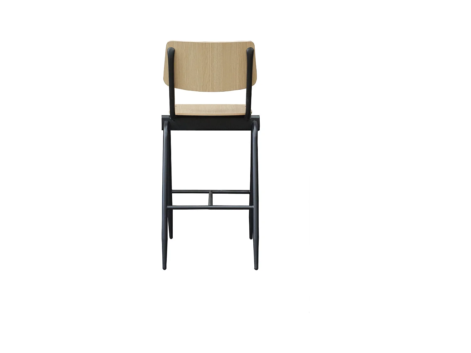 Tabouret de bar massif - Naturel - Bois - Hauteur d'assise 75 - lot de 2