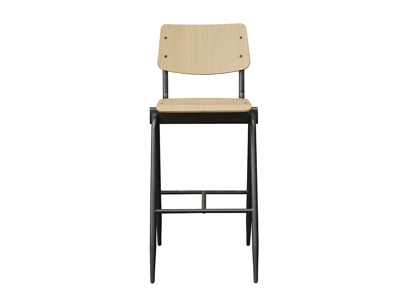 Tabouret de bar massif - Naturel - Bois - Hauteur d'assise 75 - lot de 2