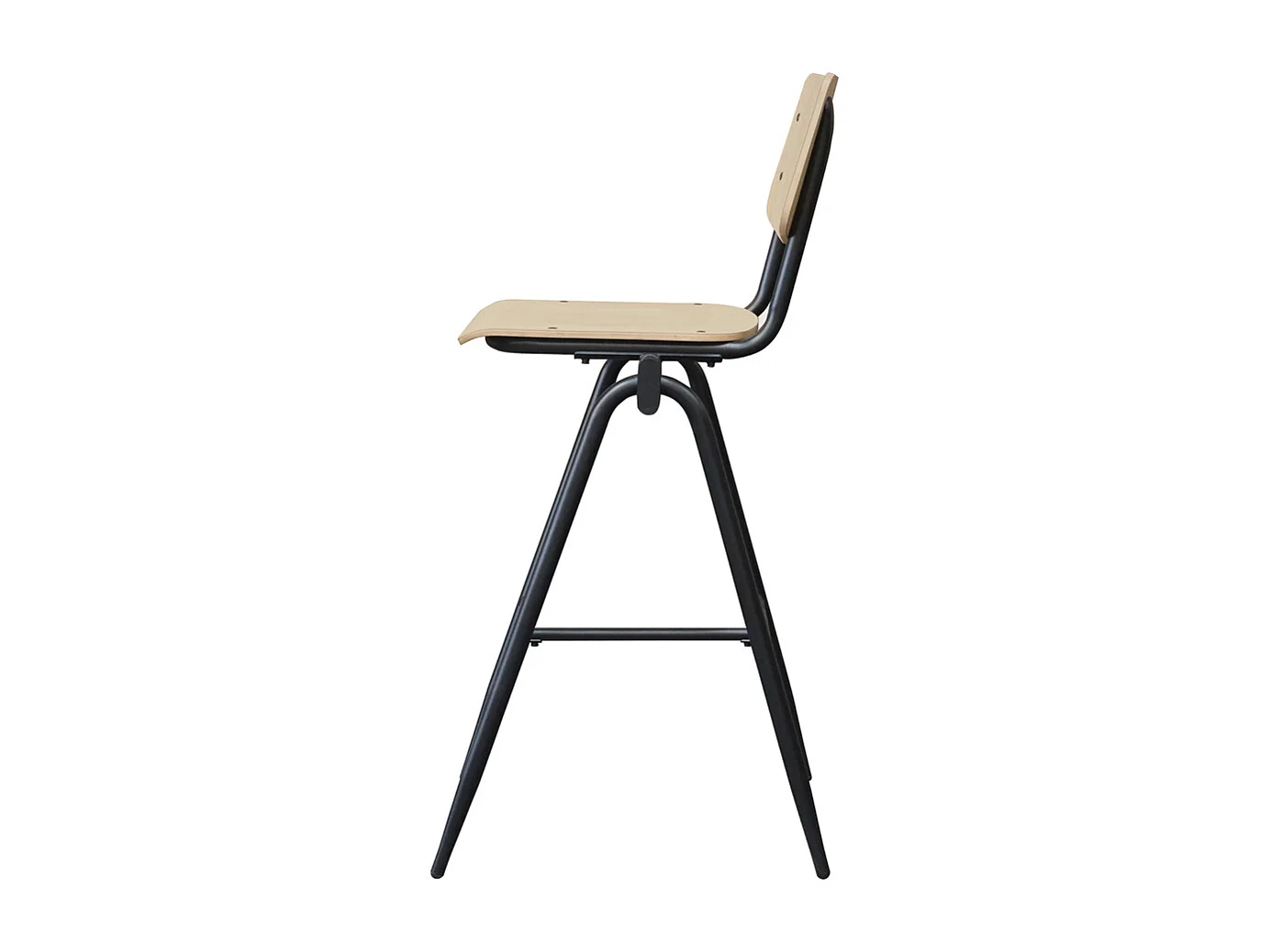 Tabouret de bar massif - Naturel - Bois - Hauteur d'assise 75 - lot de 2