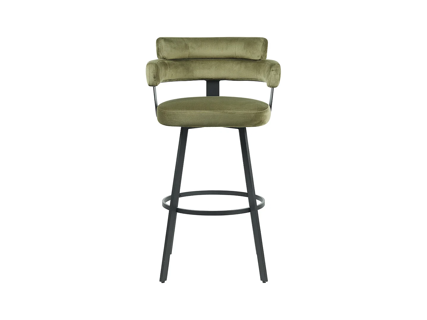 Tabouret de bar Bardio - Hunter - Velours - Hauteur d'assise 75 - lot de 2