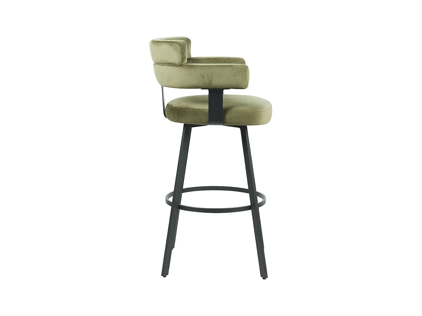 Tabouret de bar Bardio - Hunter - Velours - Hauteur d'assise 75 - lot de 2