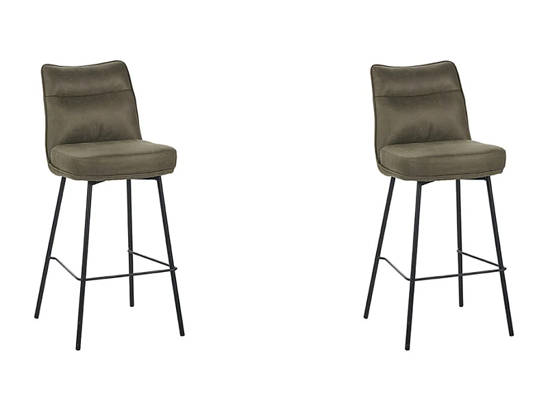 Tabouret de bar Lennon - Moss - Micro Suede - lot de 2