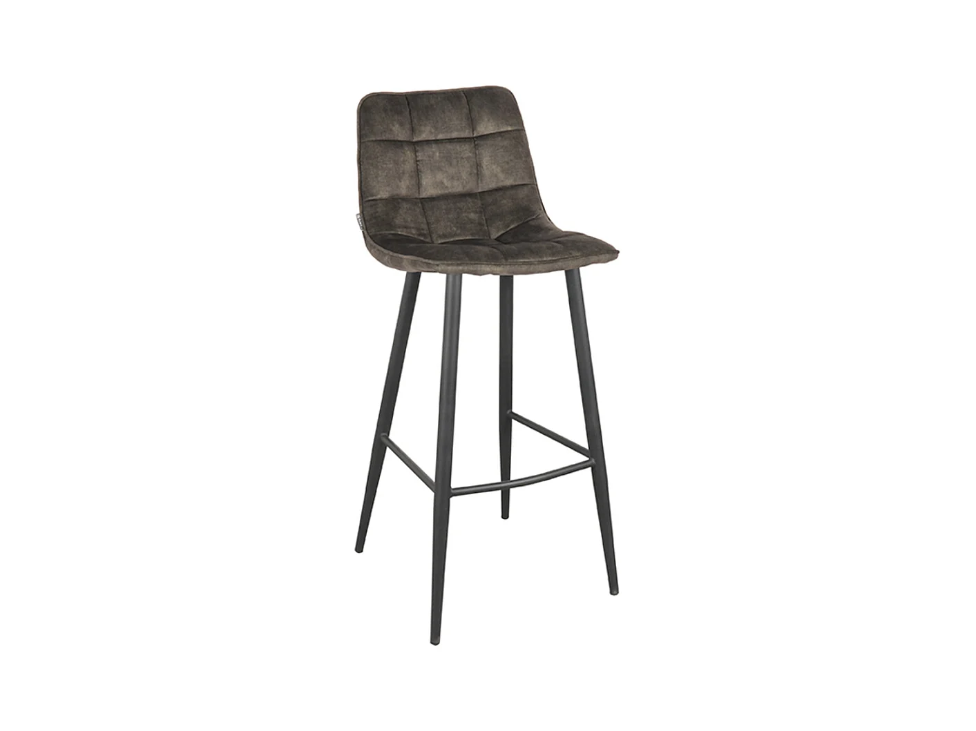 Tabouret de bar Jelt - Hunter - Velours - 48x45x107 cm - lot de 2