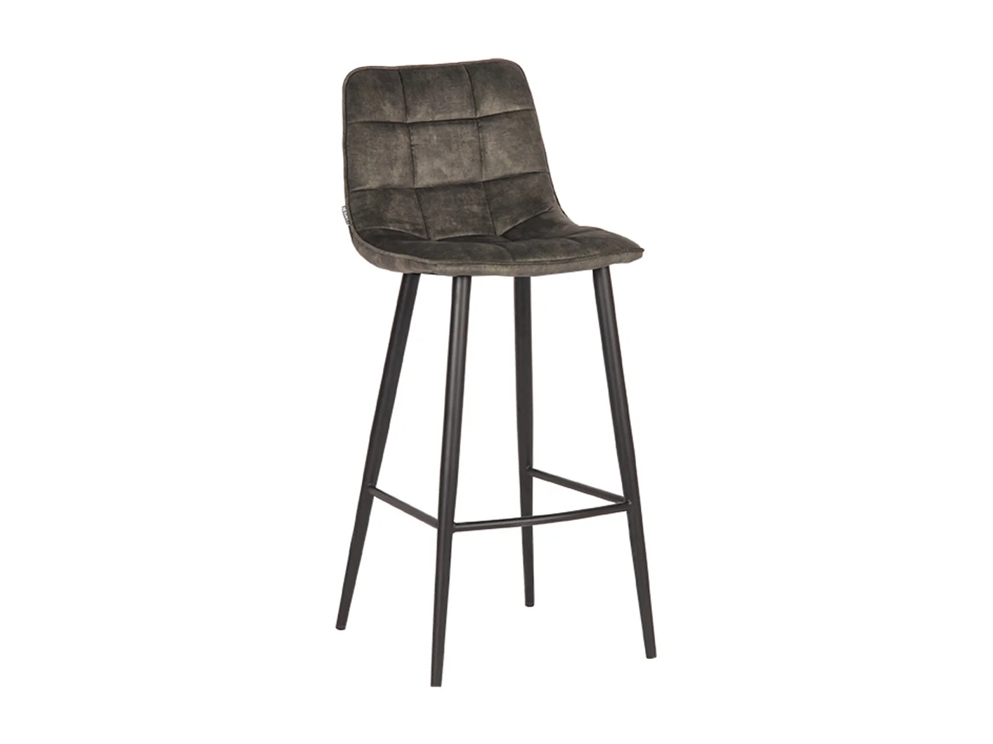 Tabouret de bar Jelt - Hunter - Velours - 48x45x107 cm - lot de 2