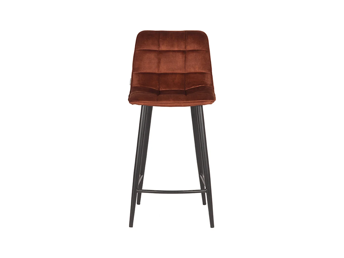 Tabouret de bar Jelt - Rouille - Velours - lot de 2