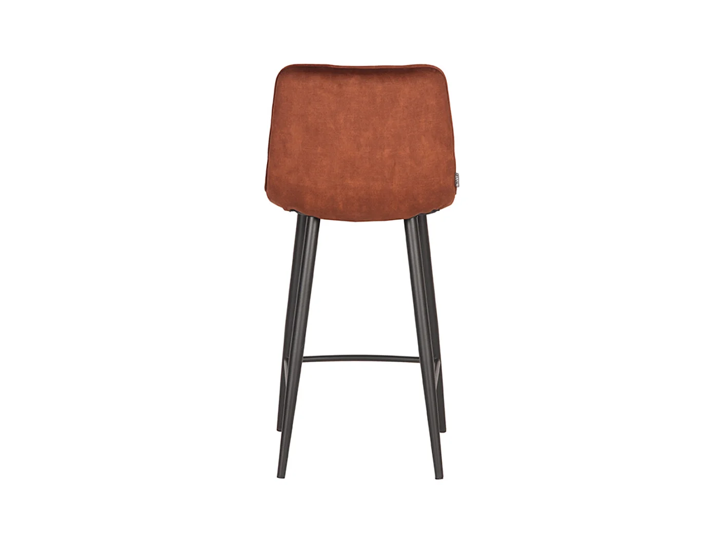 Tabouret de bar Jelt - Rouille - Velours - lot de 2