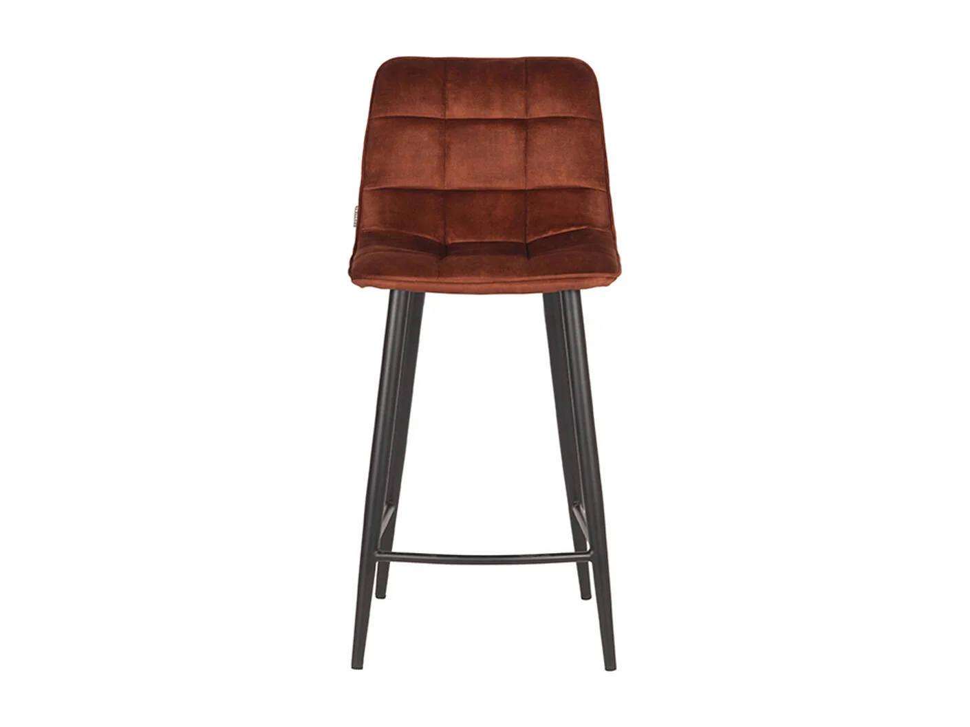 Tabouret de bar Jelt - Rouille - Velours - lot de 2