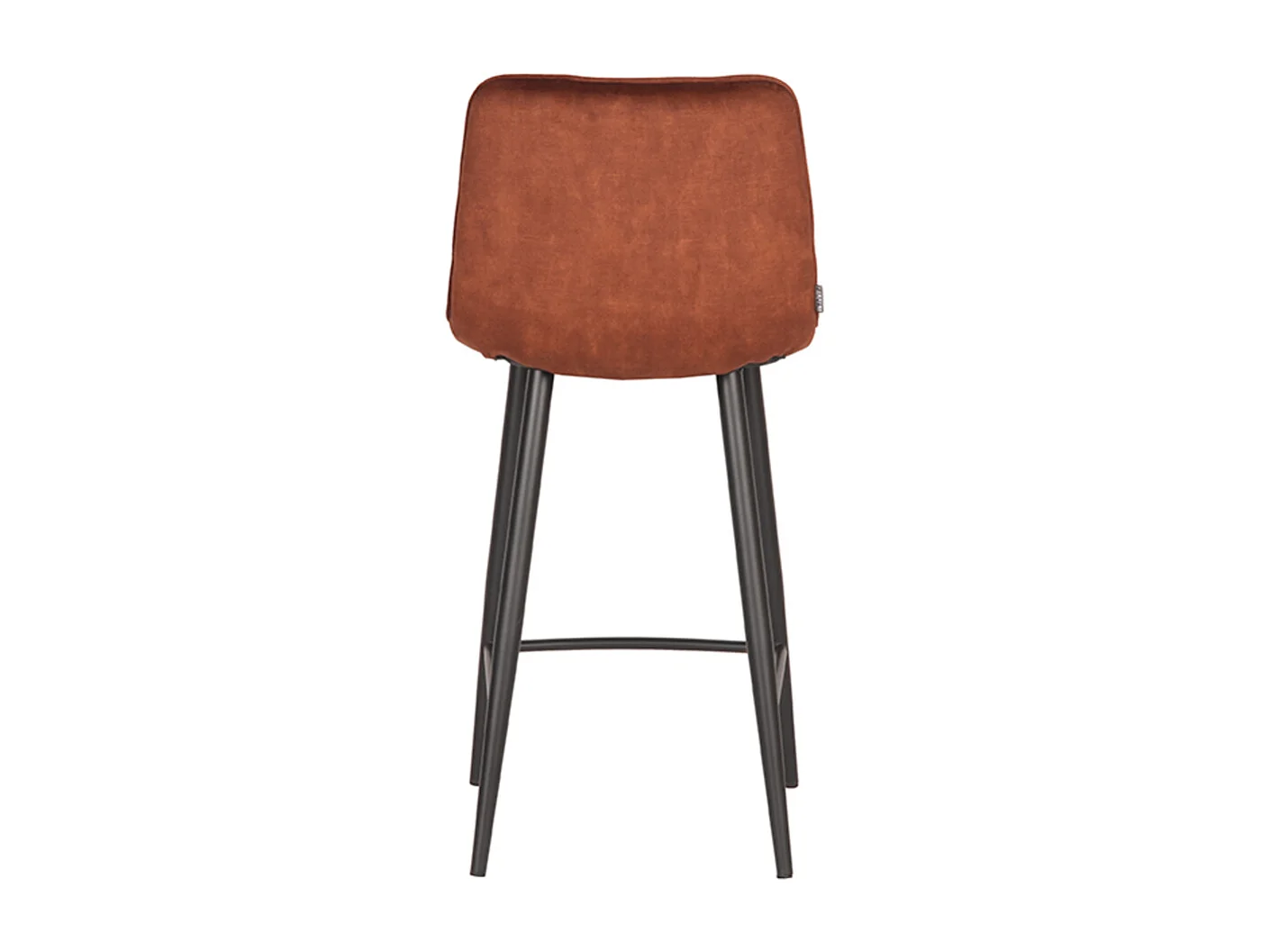 Tabouret de bar Jelt - Rouille - Velours - lot de 2