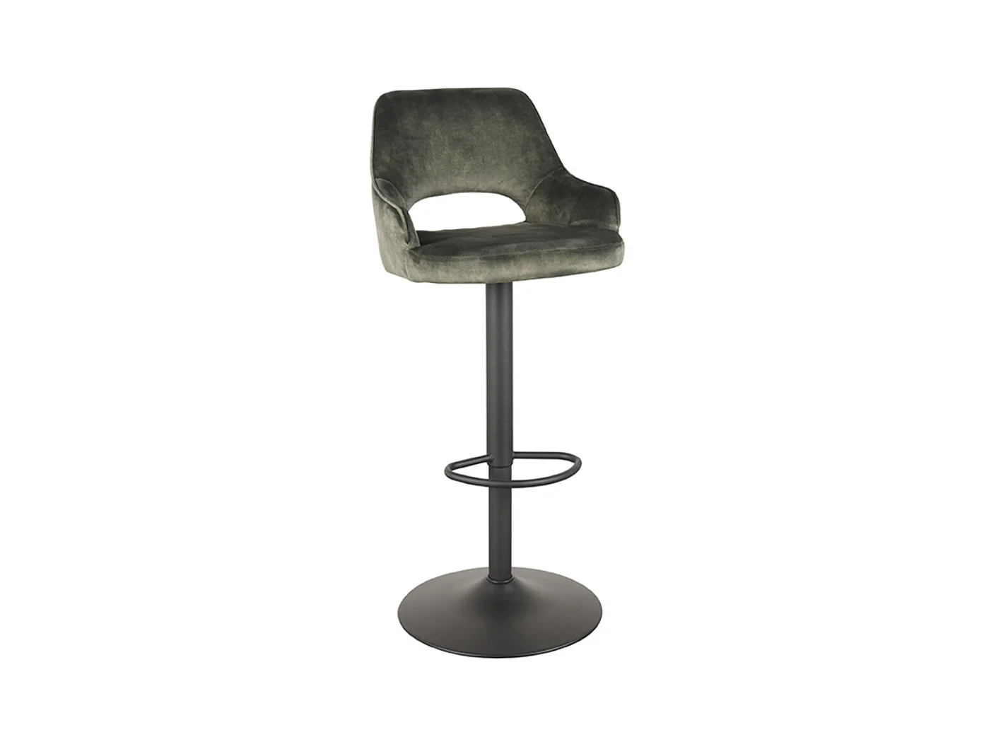 Tabouret de bar Fer - Hunter - Velours - 47 x 45 cm - lot de 2