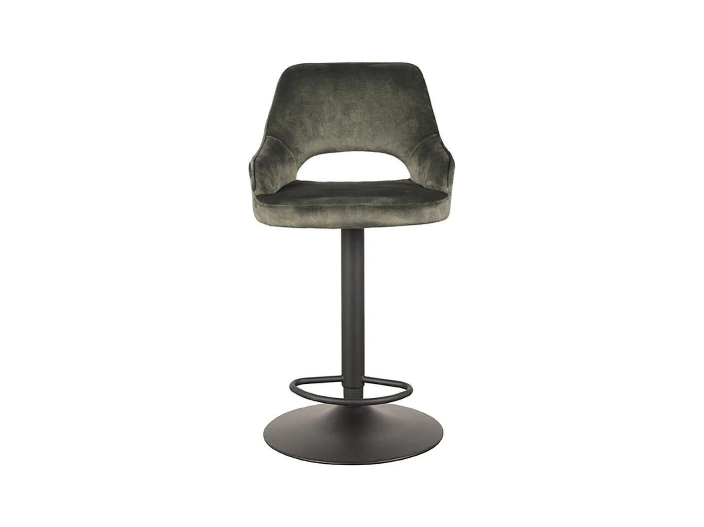 Tabouret de bar Fer - Hunter - Velours - 47 x 45 cm - lot de 2