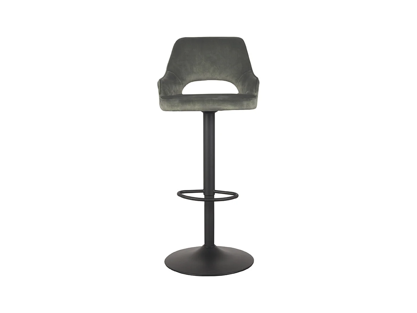 Tabouret de bar Fer - Hunter - Velours - 47 x 45 cm - lot de 2