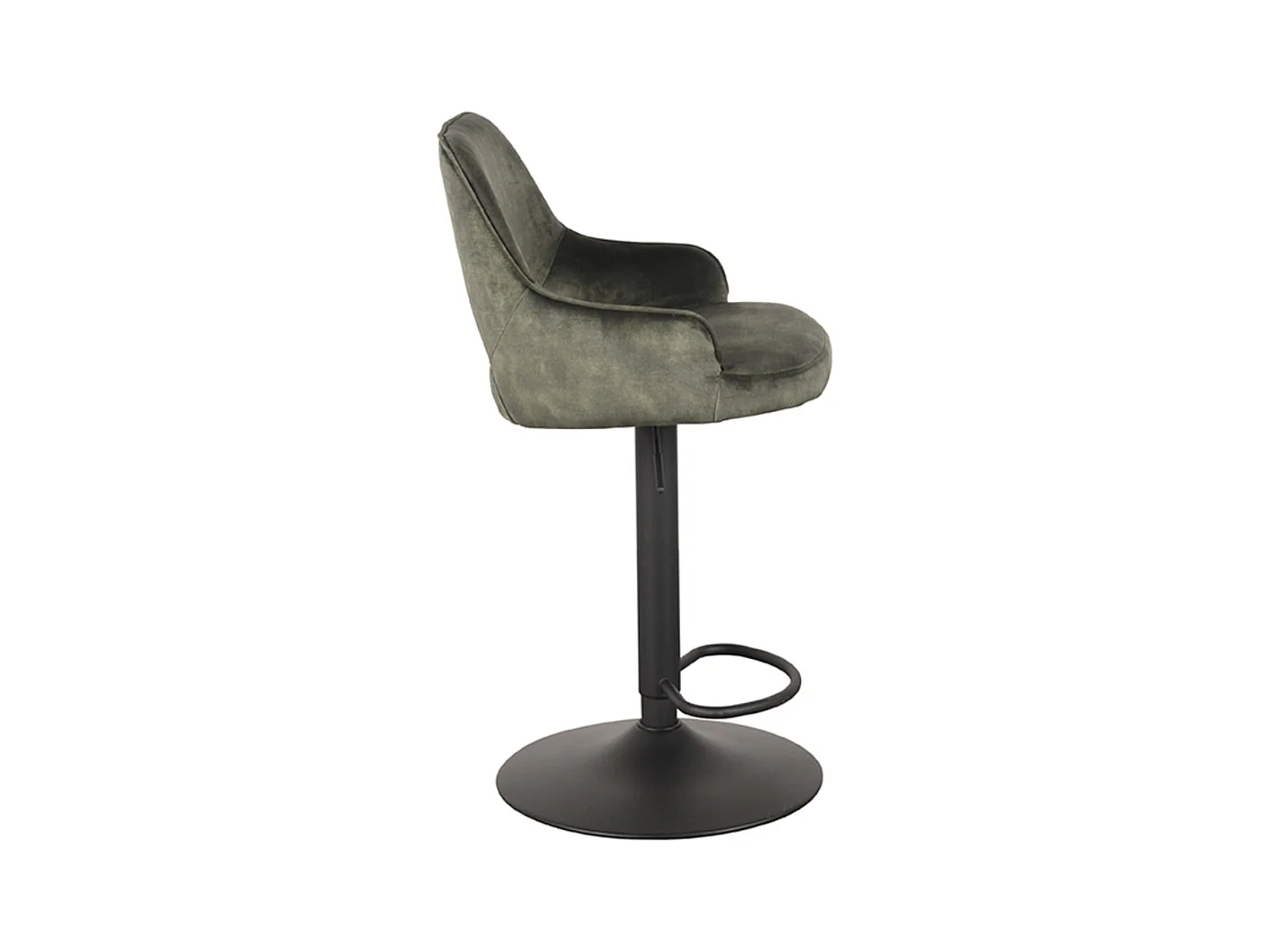 Tabouret de bar Fer - Hunter - Velours - 47 x 45 cm - lot de 2