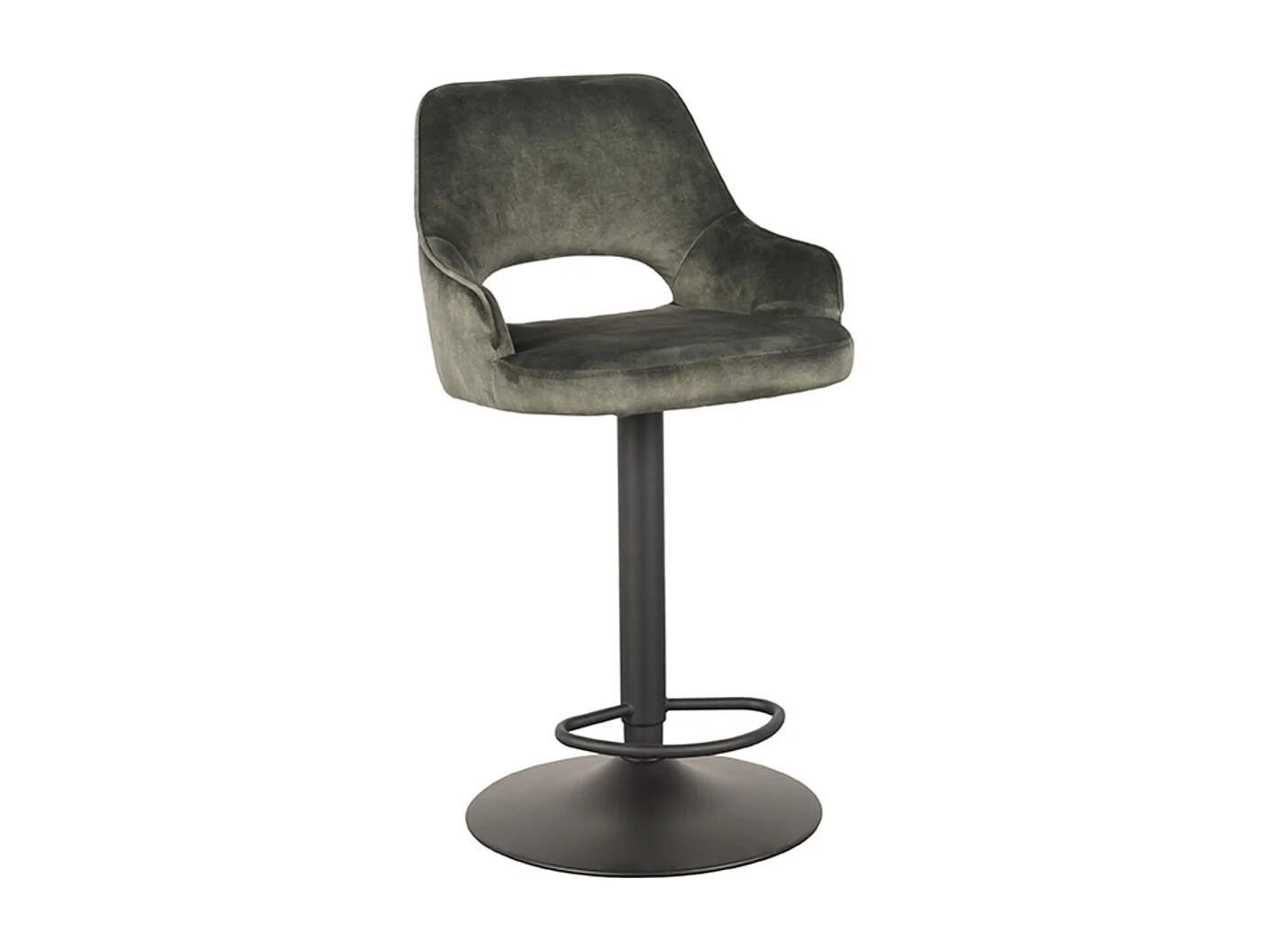 Tabouret de bar Fer - Hunter - Velours - 47 x 45 cm - lot de 2