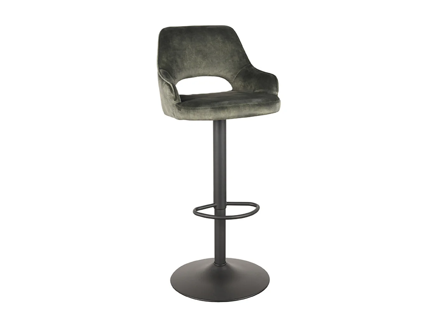Tabouret de bar Fer - Hunter - Velours - 47 x 45 cm - lot de 2