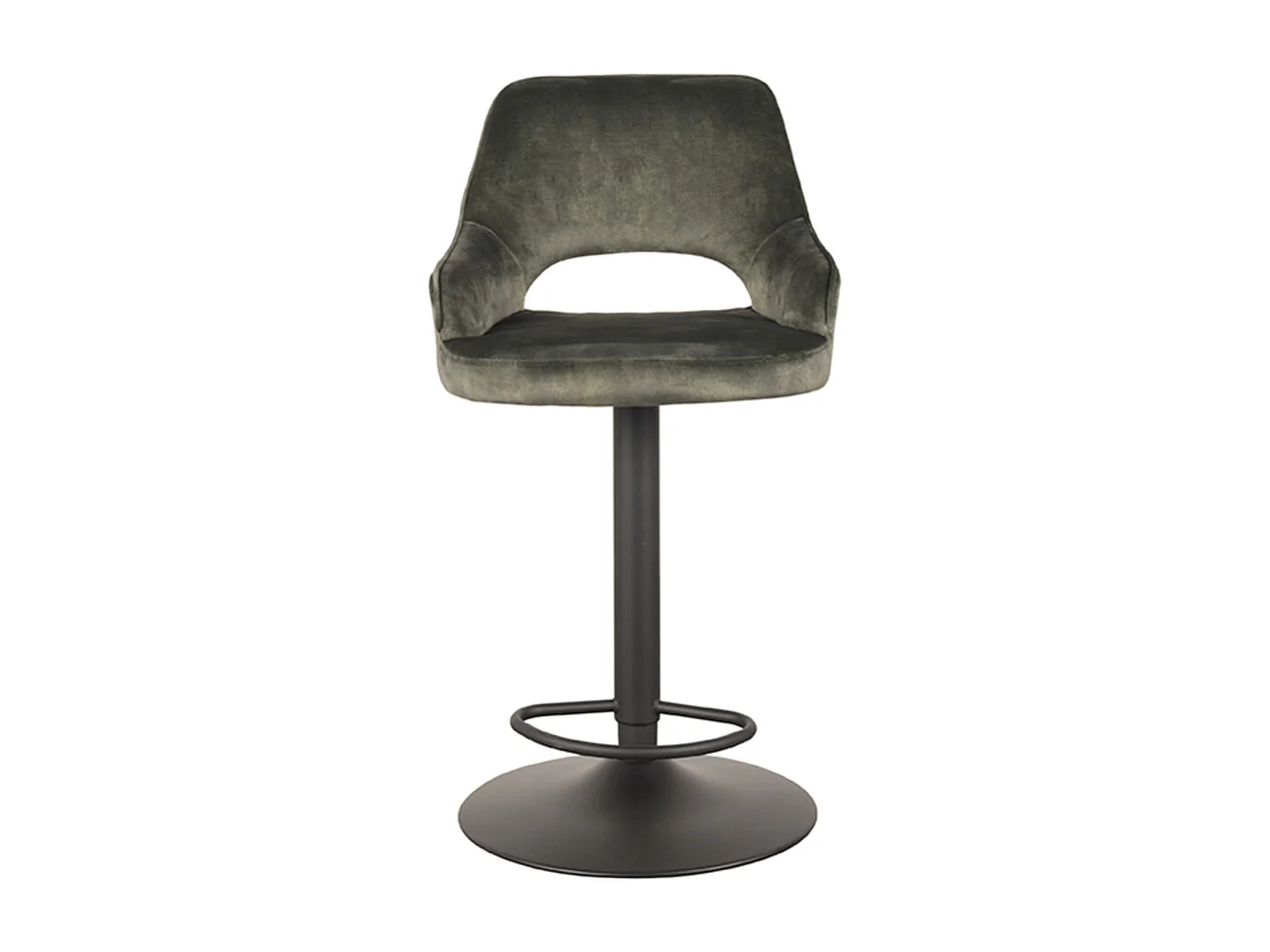 Tabouret de bar Fer - Hunter - Velours - 47 x 45 cm - lot de 2