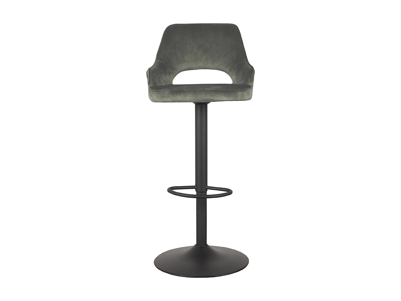 Tabouret de bar Fer - Hunter - Velours - 47 x 45 cm - lot de 2