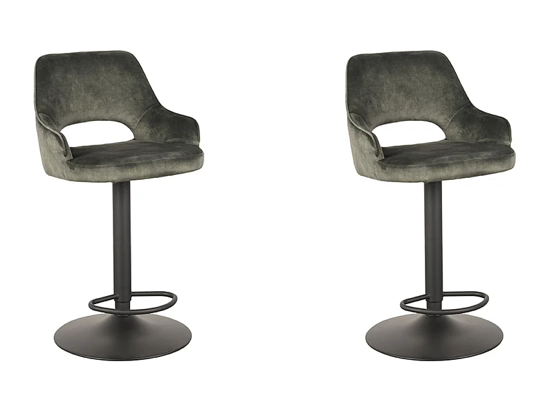Barhocker Fer - Hunter - Samt - 47 x 45cm - 2er-Set