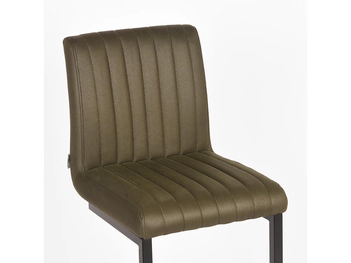 Tabouret de bar Milo - Vert armée - Microfibre - lot de 2