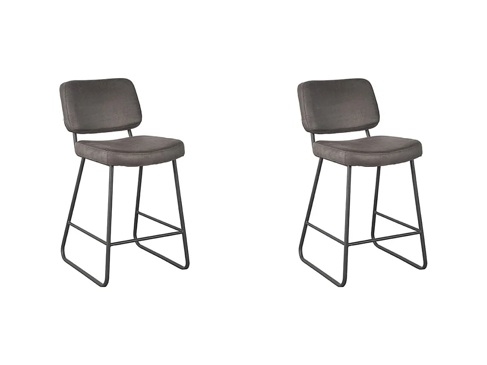 Tabouret de bar Noah - Anthracite - 48x61x94 cm - lot de 2
