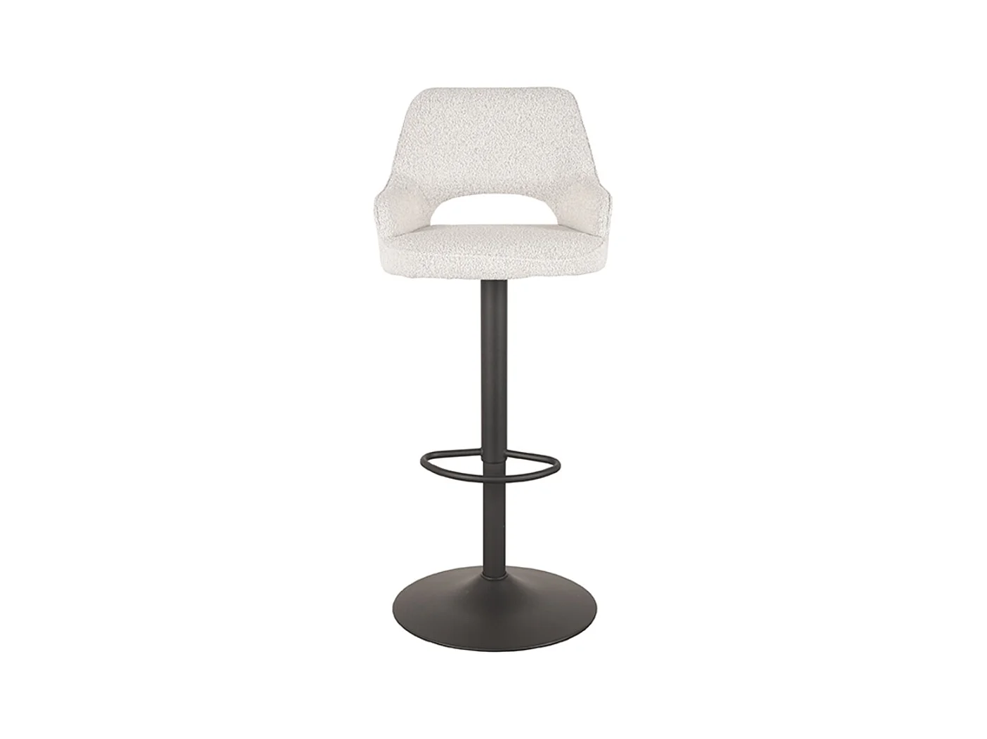 Tabouret de bar Fer - Blanc - Boucle - 47 x 45 cm - lot de 2