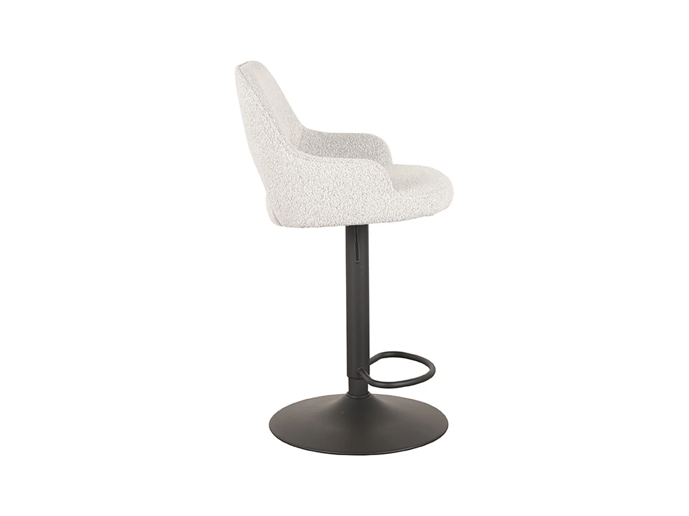 Tabouret de bar Fer - Blanc - Boucle - 47 x 45 cm - lot de 2