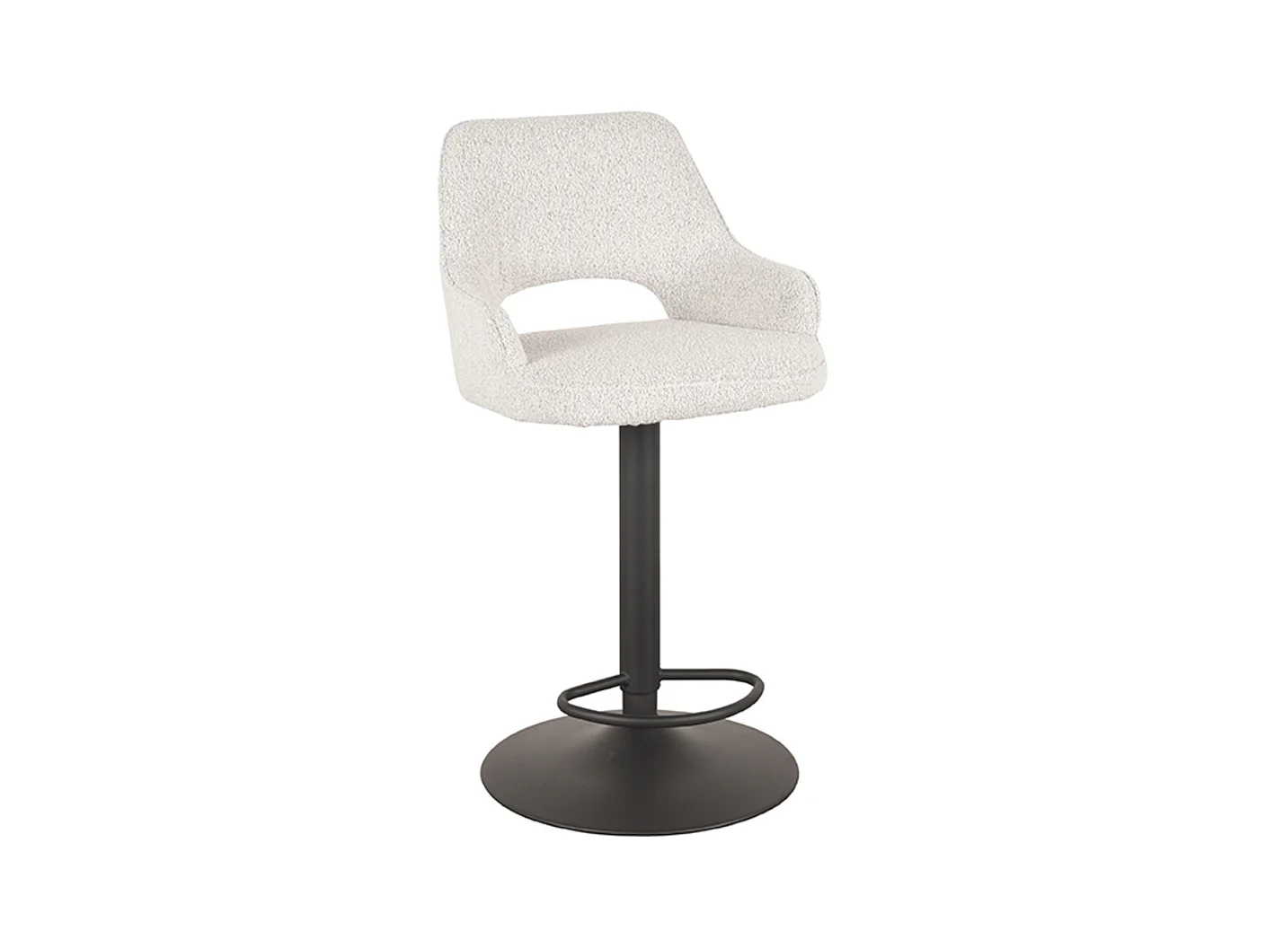Tabouret de bar Fer - Blanc - Boucle - 47 x 45 cm - lot de 2
