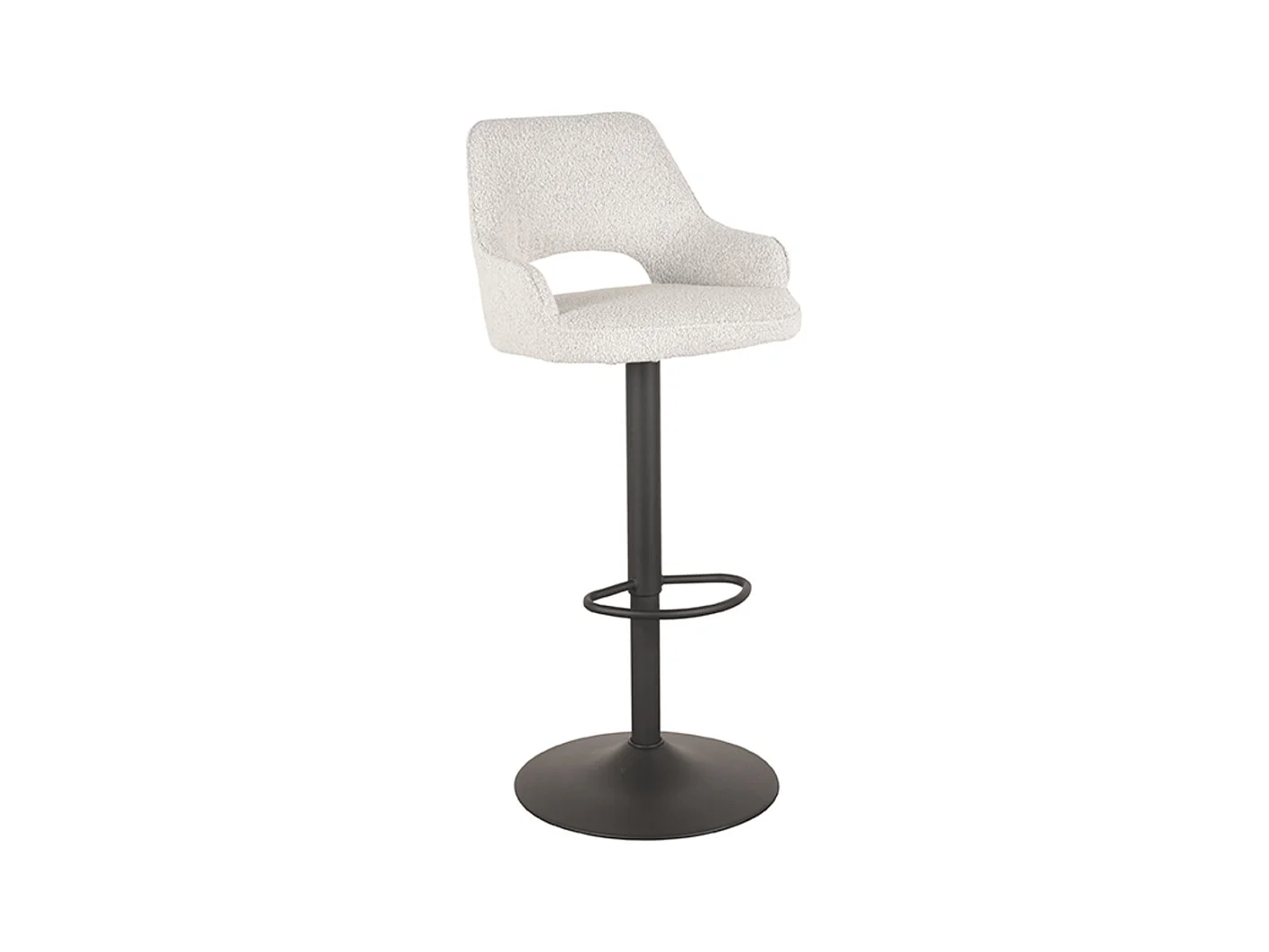 Tabouret de bar Fer - Blanc - Boucle - 47 x 45 cm - lot de 2