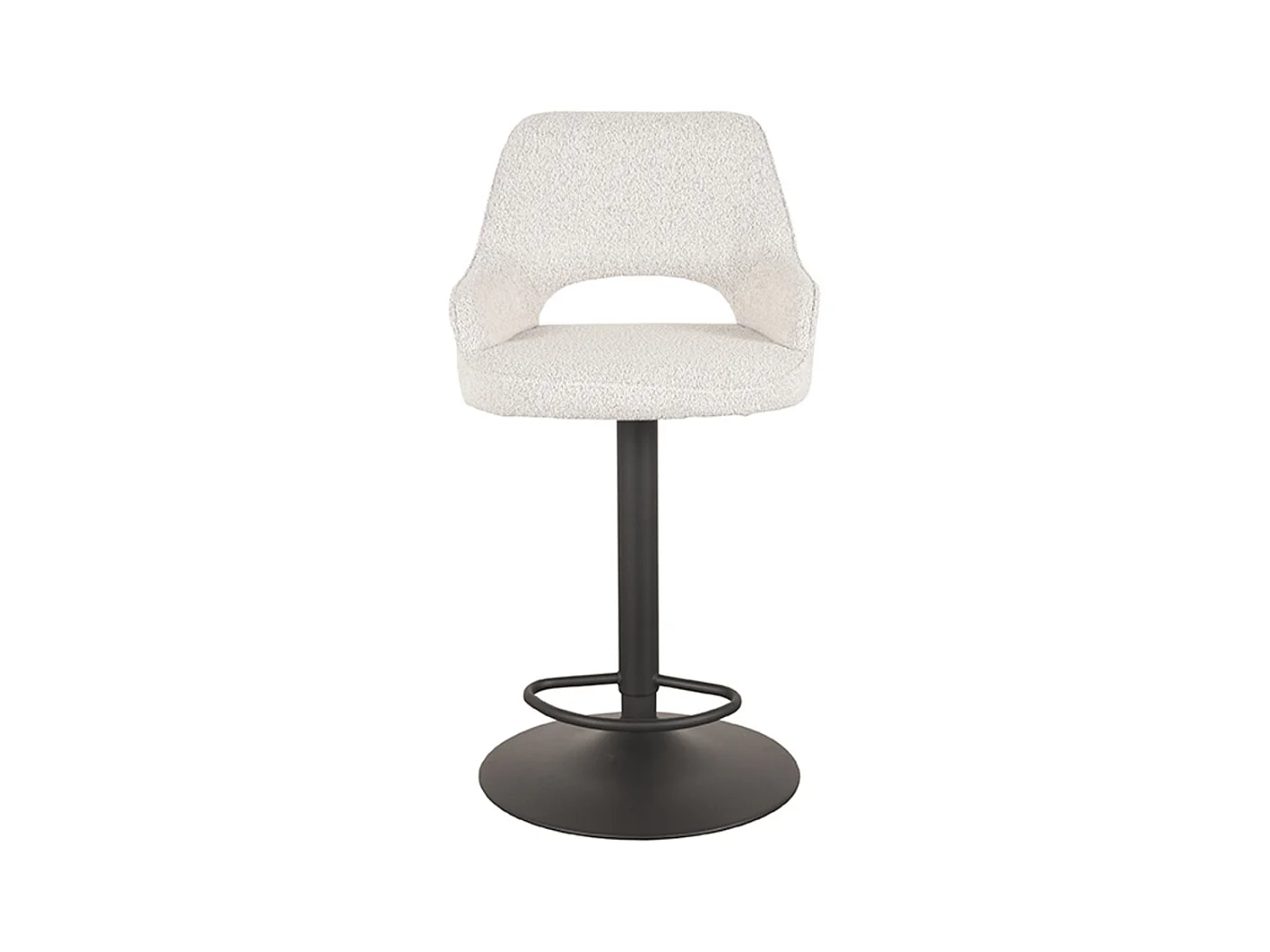 Tabouret de bar Fer - Blanc - Boucle - 47 x 45 cm - lot de 2