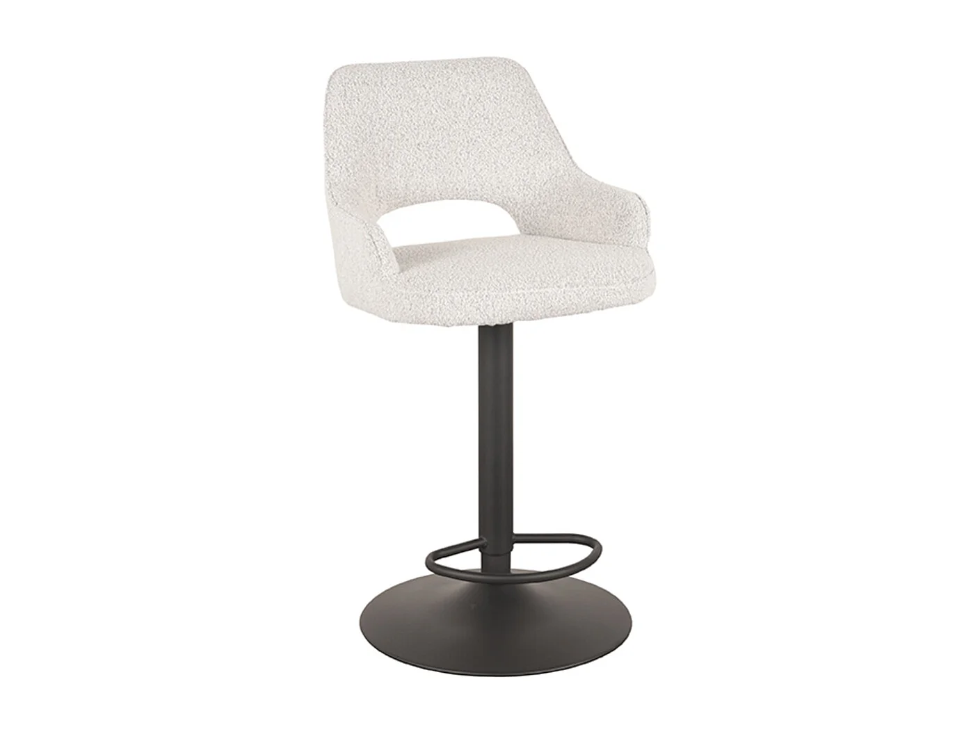 Tabouret de bar Fer - Blanc - Boucle - 47 x 45 cm - lot de 2