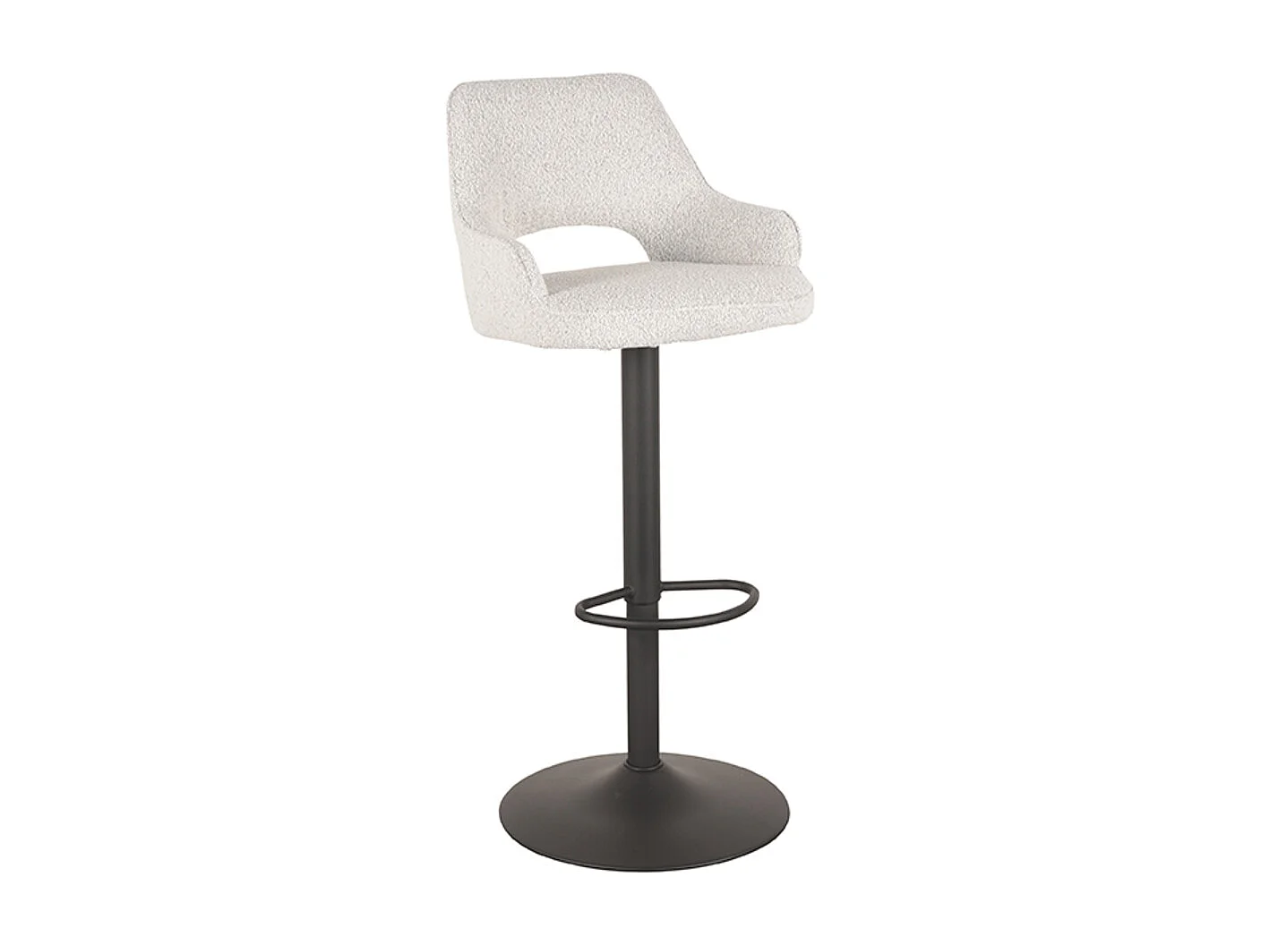 Tabouret de bar Fer - Blanc - Boucle - 47 x 45 cm - lot de 2