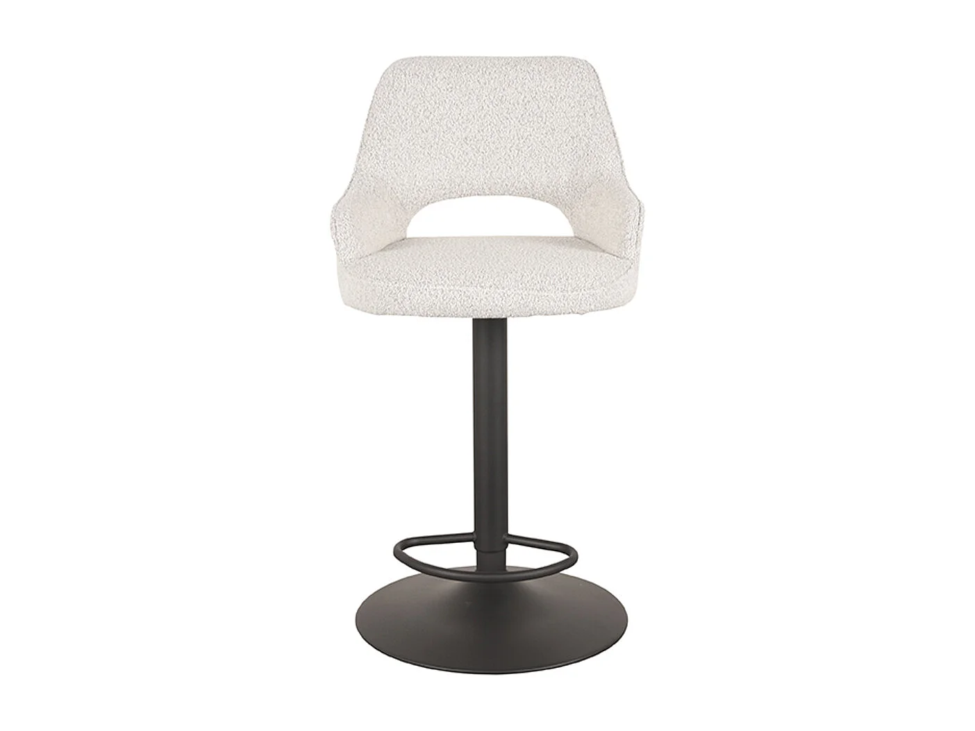 Tabouret de bar Fer - Blanc - Boucle - 47 x 45 cm - lot de 2