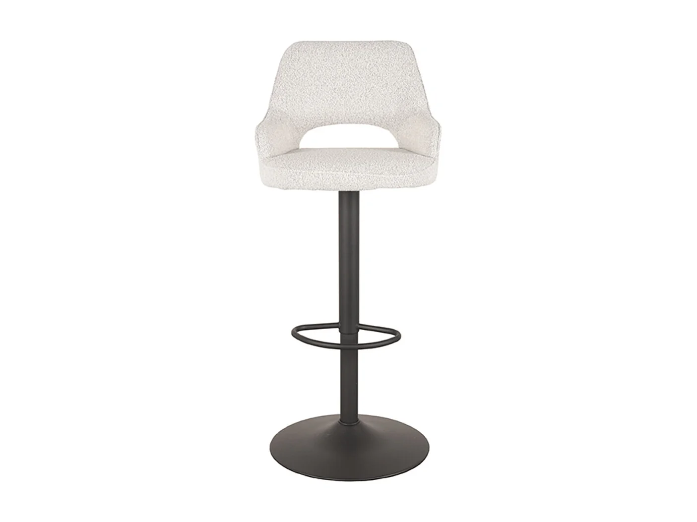 Tabouret de bar Fer - Blanc - Boucle - 47 x 45 cm - lot de 2