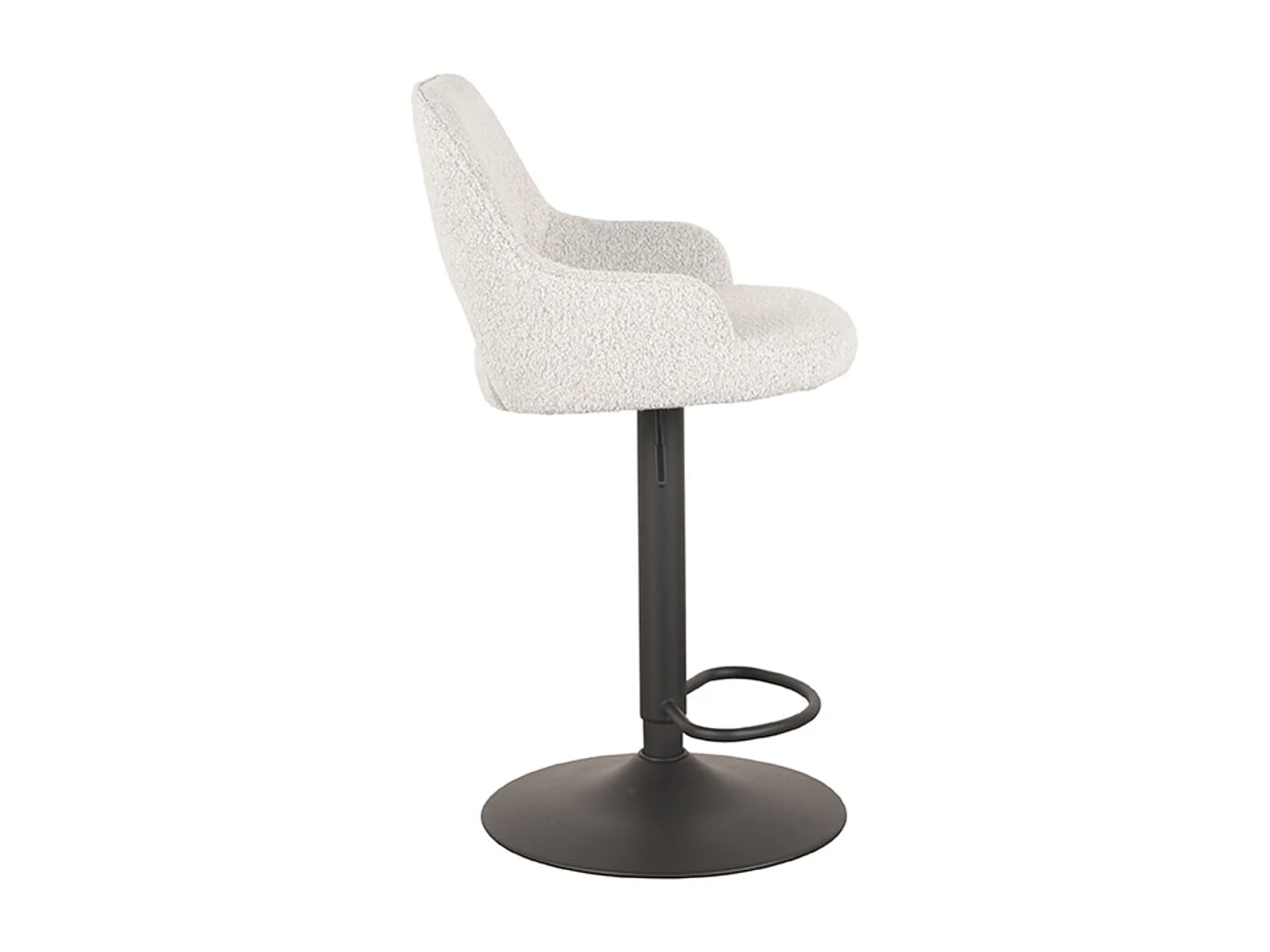 Tabouret de bar Fer - Blanc - Boucle - 47 x 45 cm - lot de 2