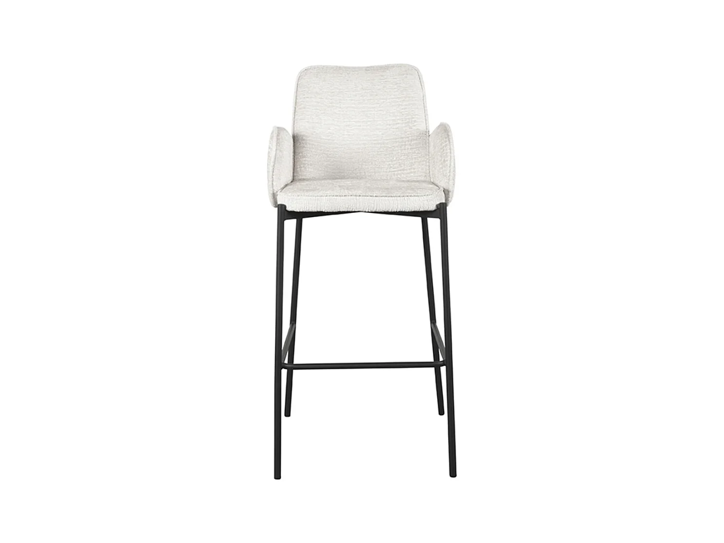 Tabouret de bar Joni - Beige - Velours - Hauteur d'assise 78 cm - Lot de 2