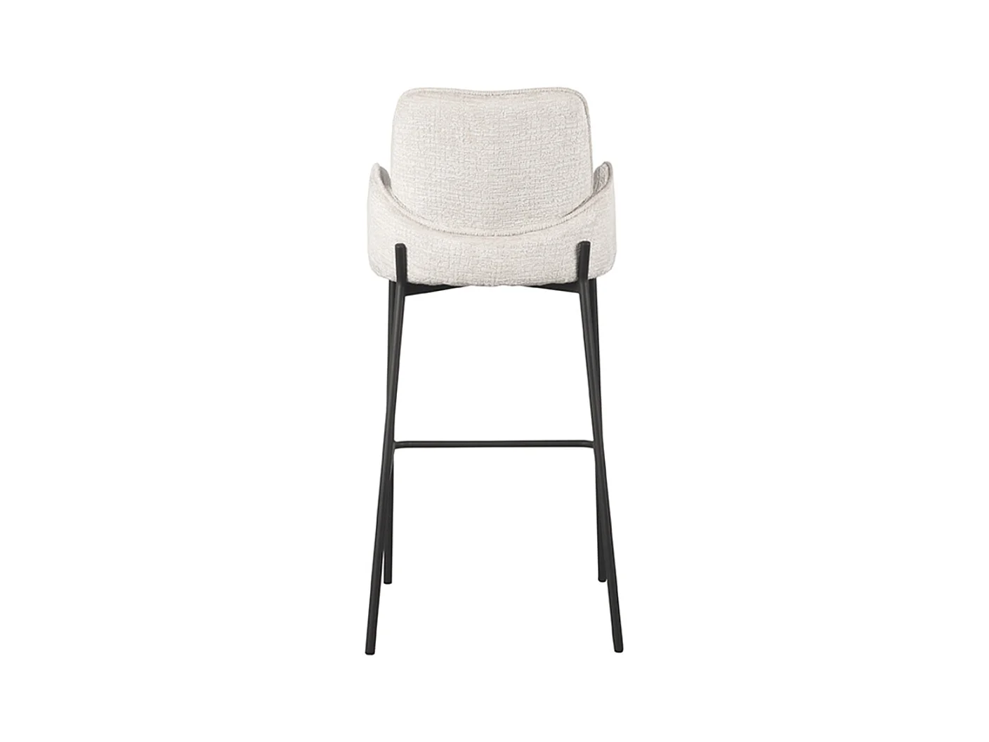 Tabouret de bar Joni - Beige - Velours - Hauteur d'assise 78 cm - Lot de 2