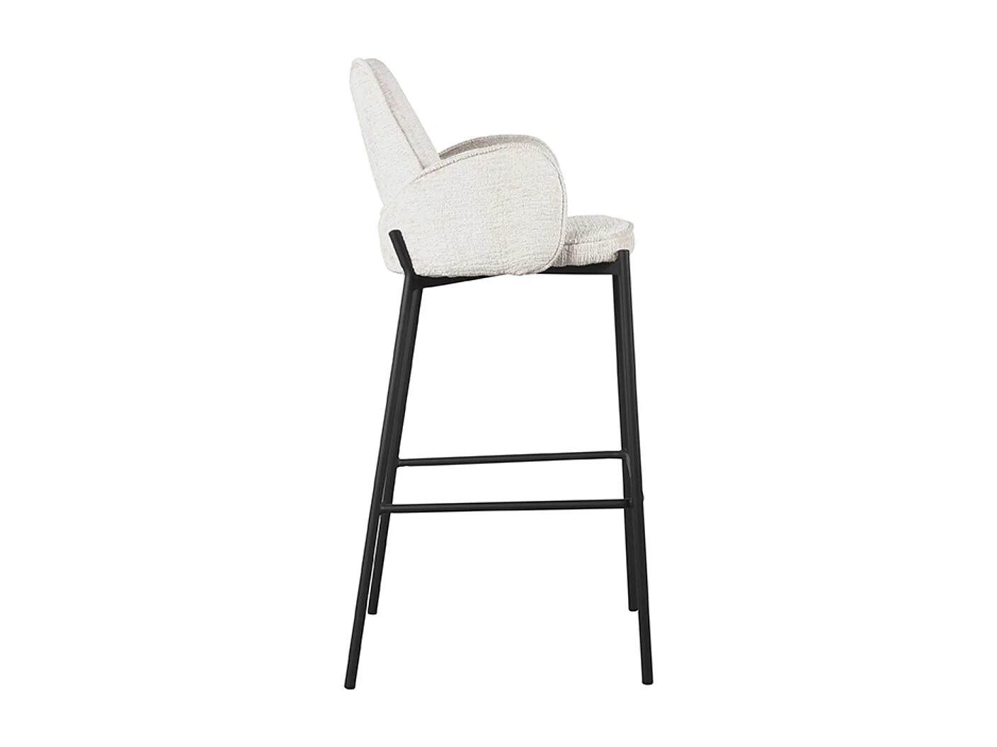 Tabouret de bar Joni - Beige - Velours - Hauteur d'assise 78 cm - Lot de 2