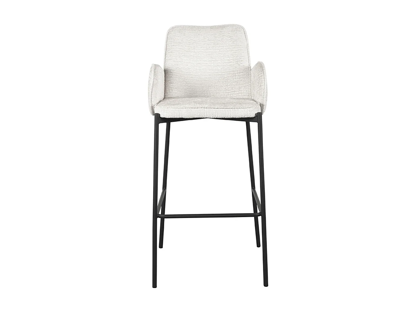 Tabouret de bar Joni - Beige - Velours - Hauteur d'assise 78 cm - Lot de 2