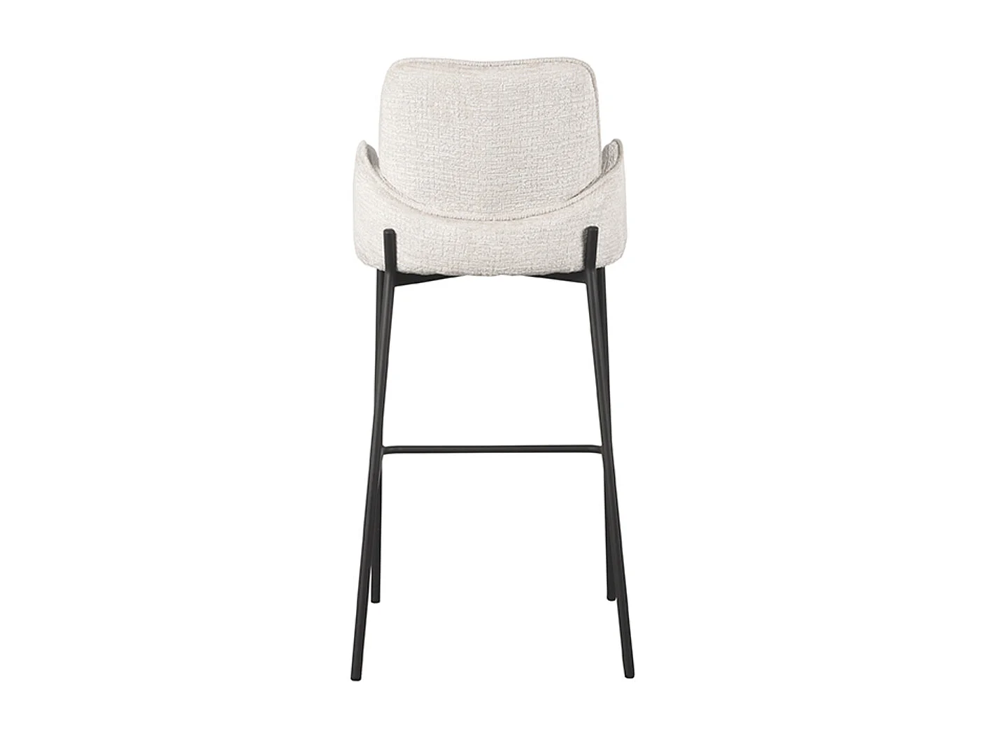 Tabouret de bar Joni - Beige - Velours - Hauteur d'assise 78 cm - Lot de 2