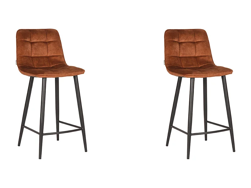 Barkruk Jelt - Oker - Velours - set van 2