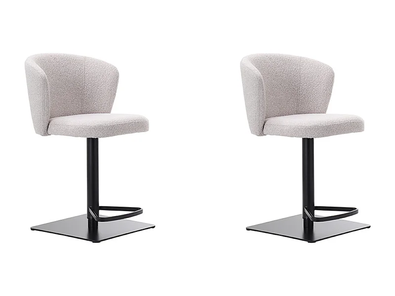 Tabouret de bar Wave - Naturel - Boucle - lot de 2